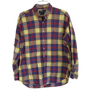 Vintage Ralph Lauren Polo Shirt Plaid Blake Large Long Sleeve Button Down